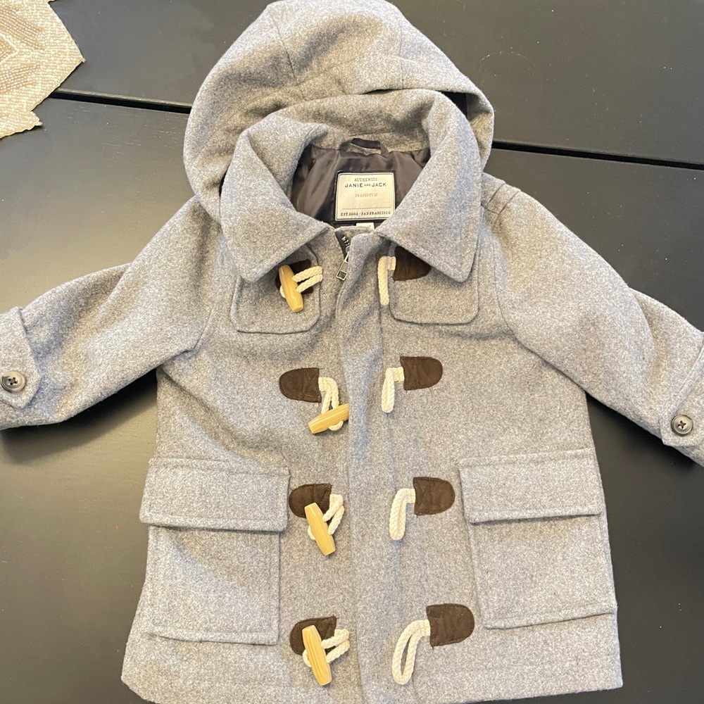 Janie and Jack gray boys pea coat 6-12months